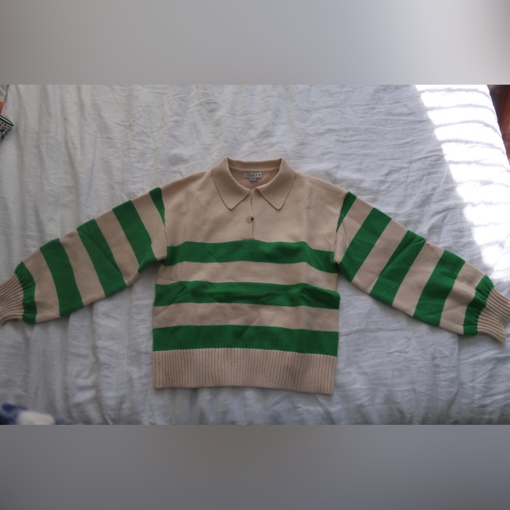 NWT Roolee Sweater green and beige S